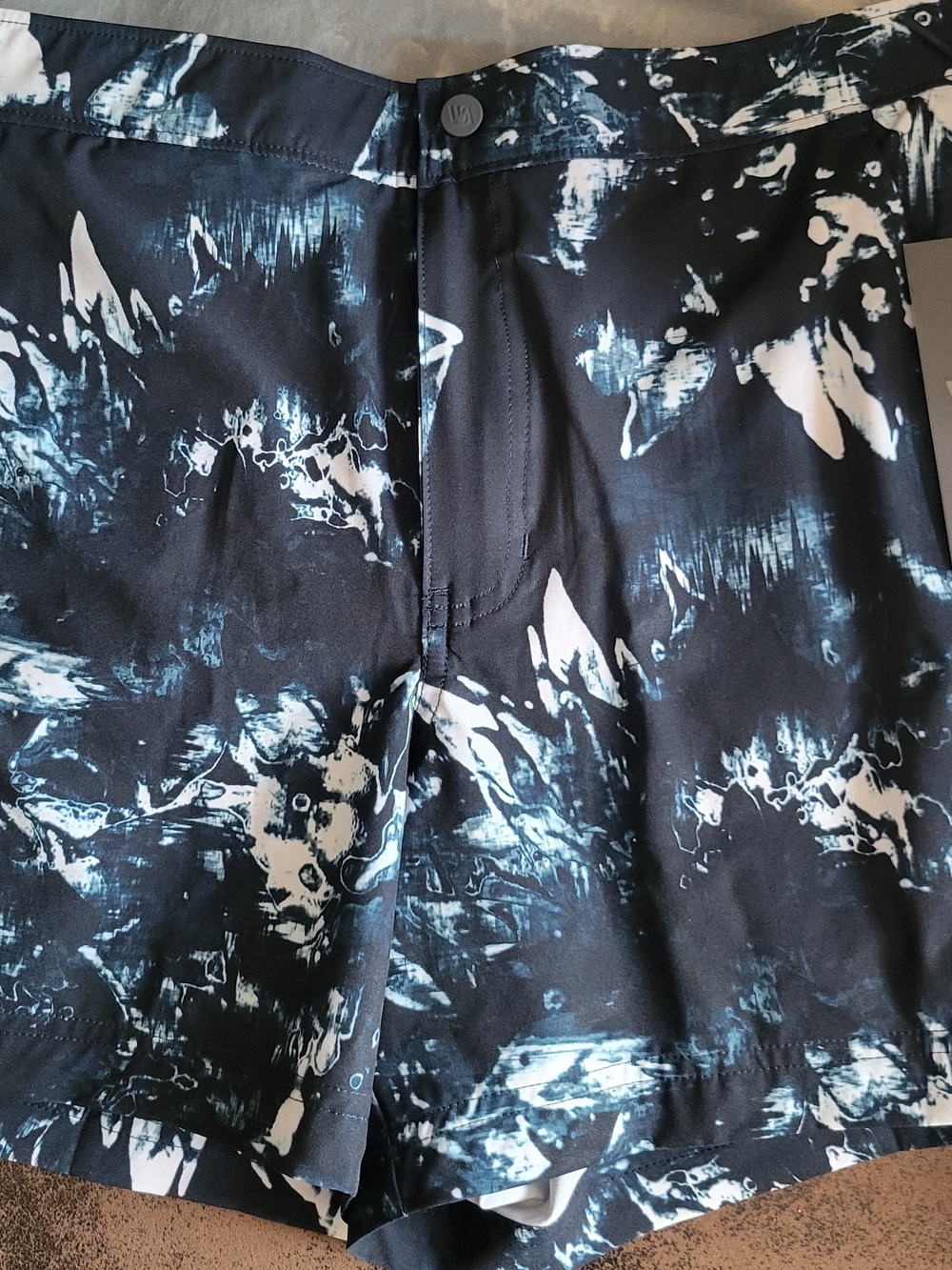 VRST Abstract Black, Blue & White Patterned Shorts